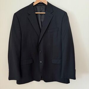 Chaps Men's 46R Pinstripe Wool Blend Blazer Jacket Classic 2Button Fully Lined